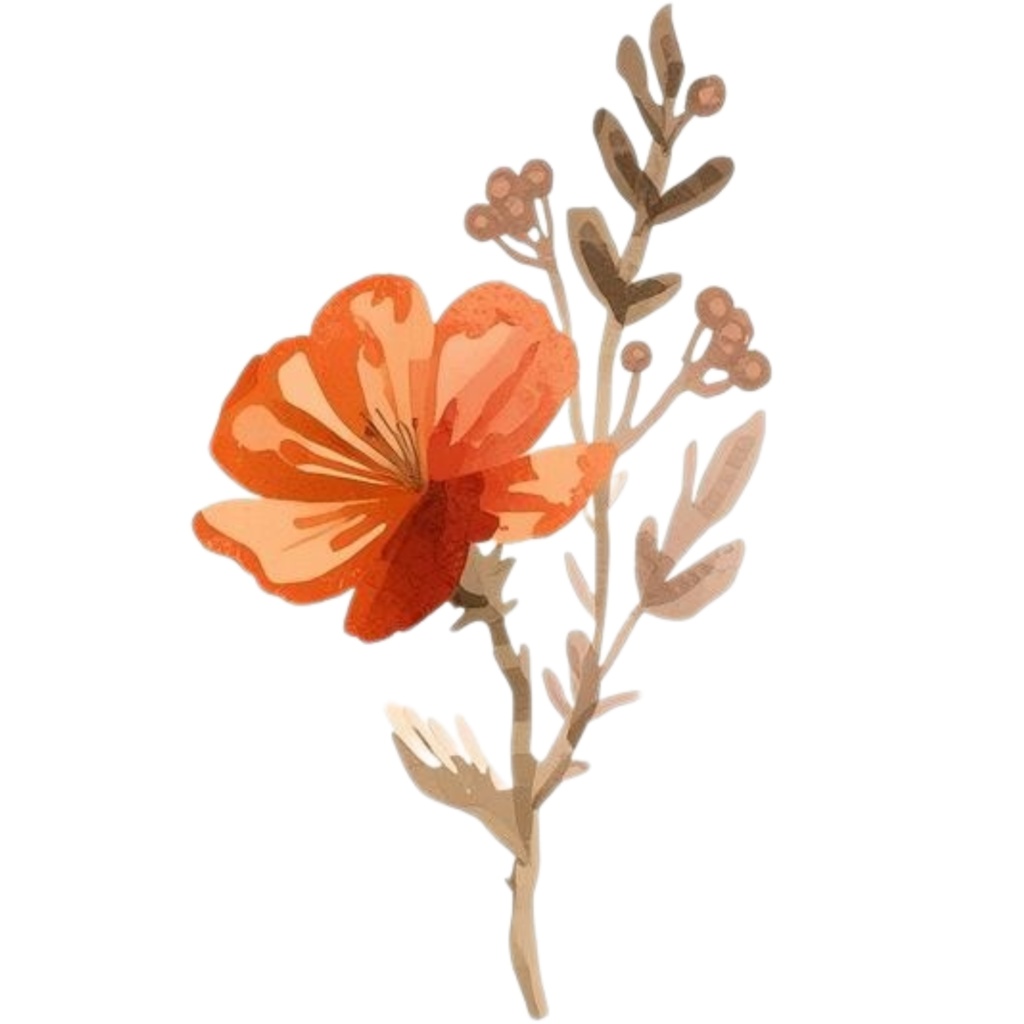 Autumn Elegance – 秋色ローズとハーブの水彩フローラル素材集(シンプル版)