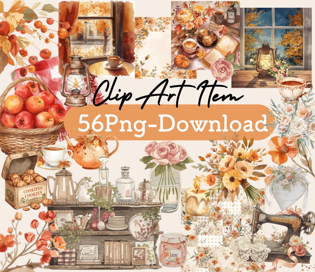 Autumn Floral & Cozy Life Bundle – 秋のフローラル&コージーライフ素材セット