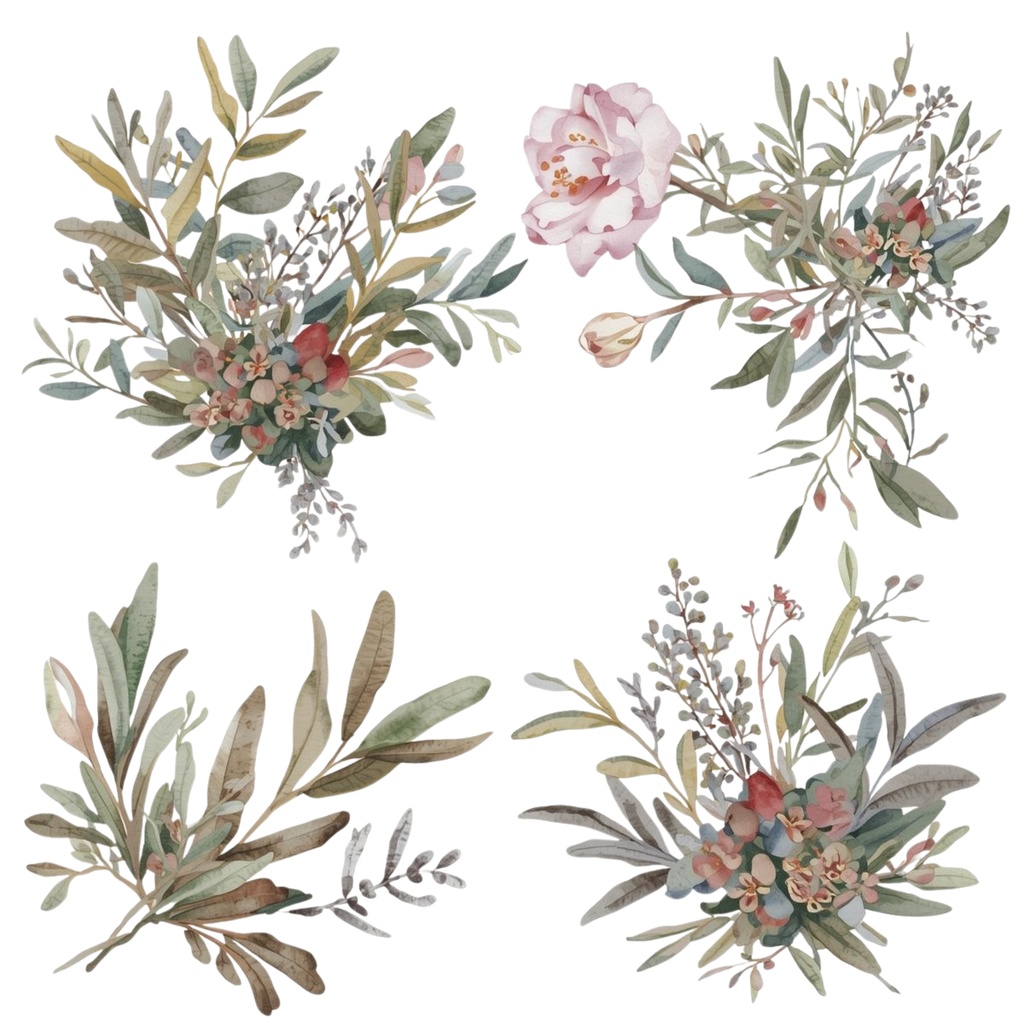 Timeless Florals – バラとラベンダーのやさしい水彩フローラル素材集(通年版)