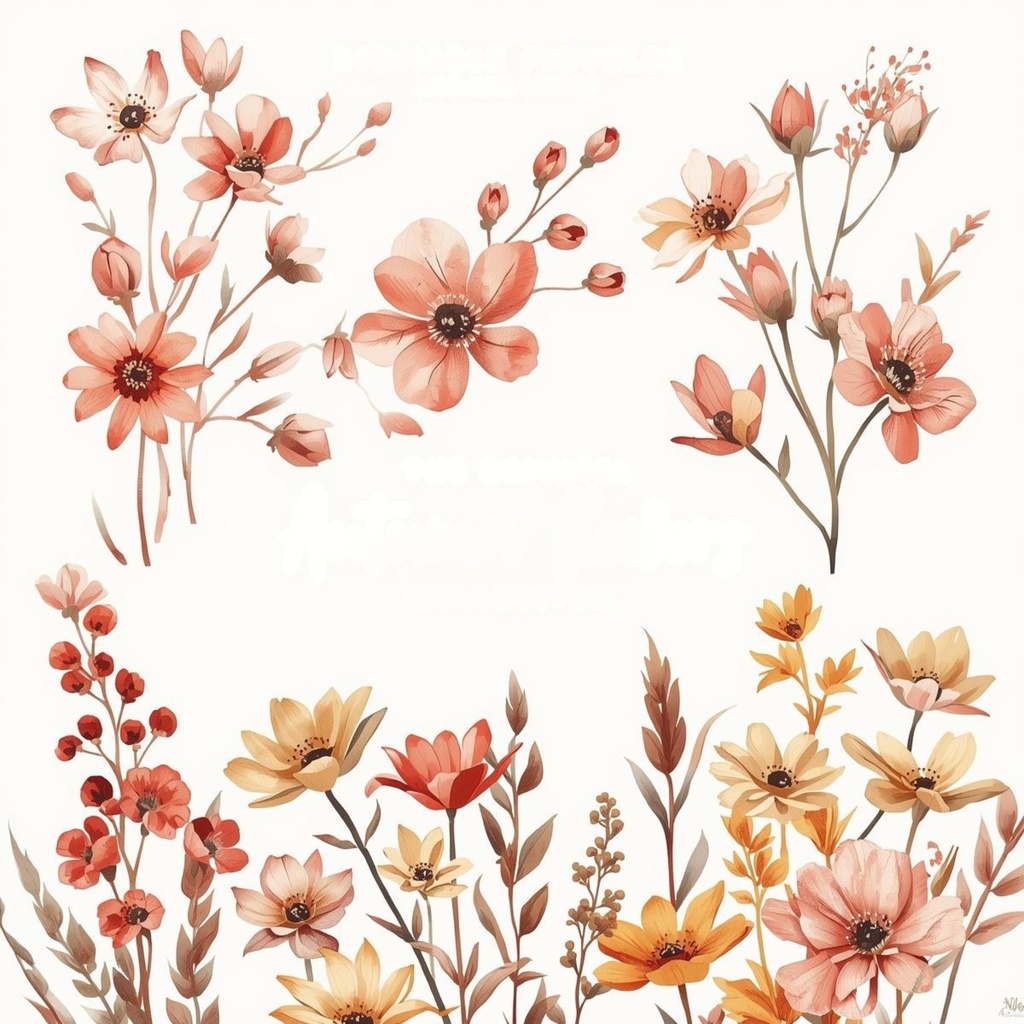 Timeless Florals – バラとラベンダーのやさしい水彩フローラル素材集(通年版)