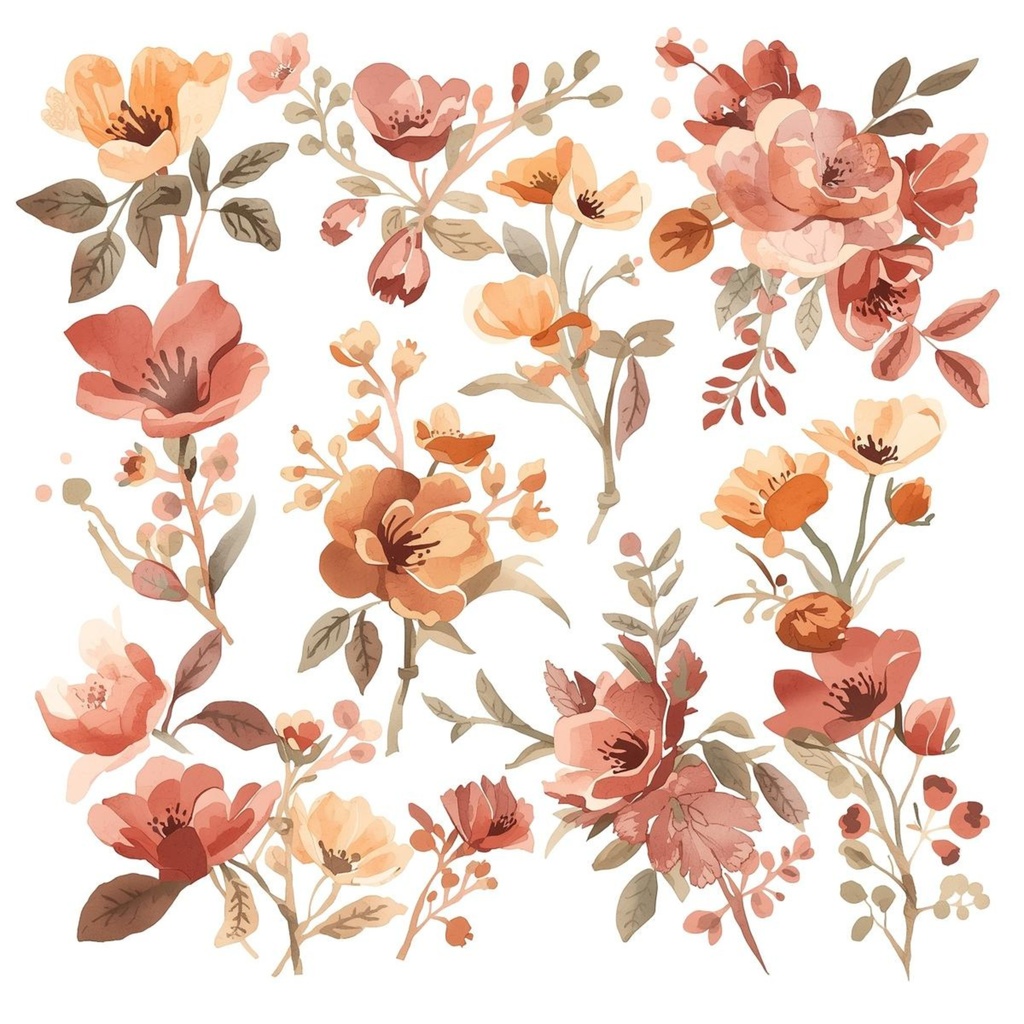 Timeless Florals – バラとラベンダーのやさしい水彩フローラル素材集(通年版)