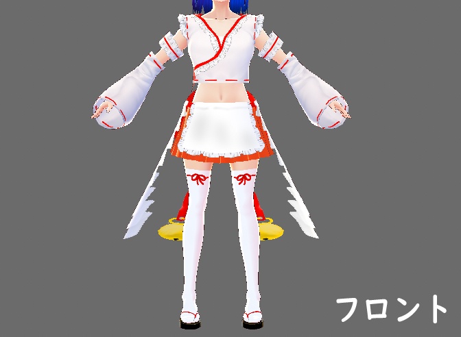 【無料版あり】巫女メイド(VRoid用(ベータ版)衣装テクスチャ)