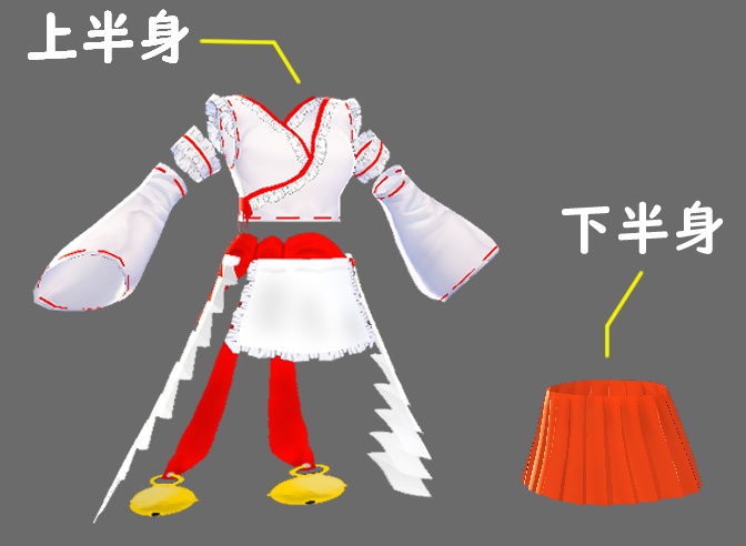 【無料版あり】巫女メイド(VRoid用(ベータ版)衣装テクスチャ)