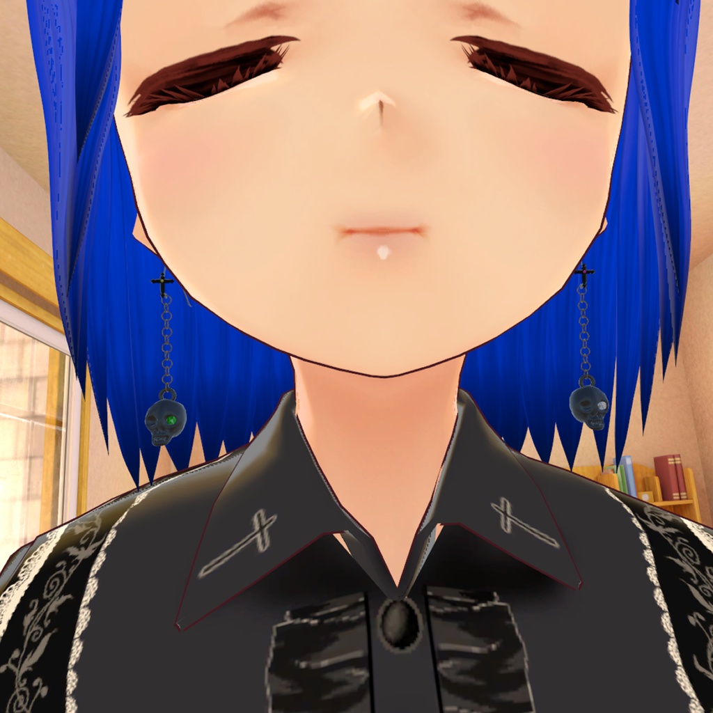 ドクロピアス(Dynamic Bone設定済み3Dモデル)