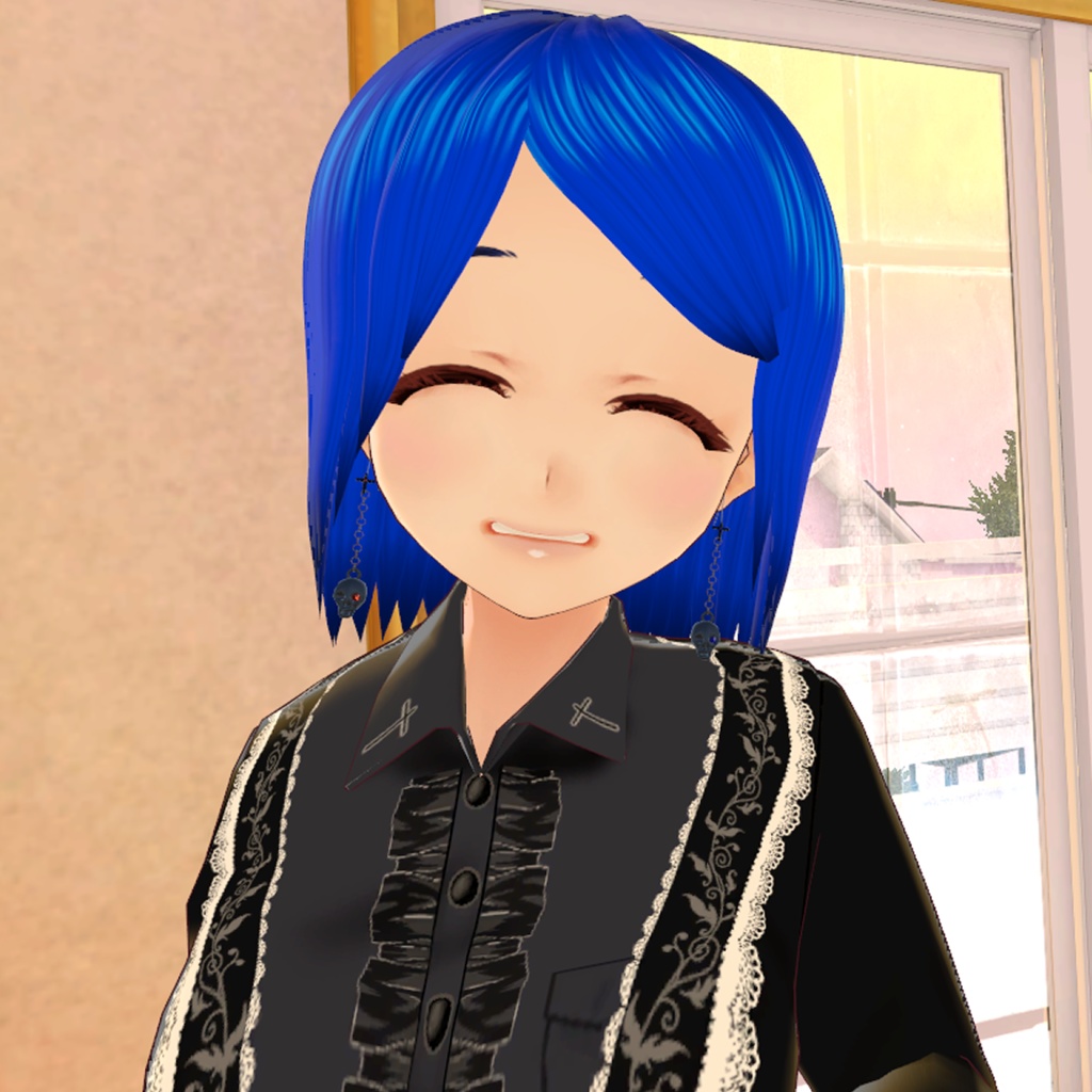 ドクロピアス(Dynamic Bone設定済み3Dモデル)