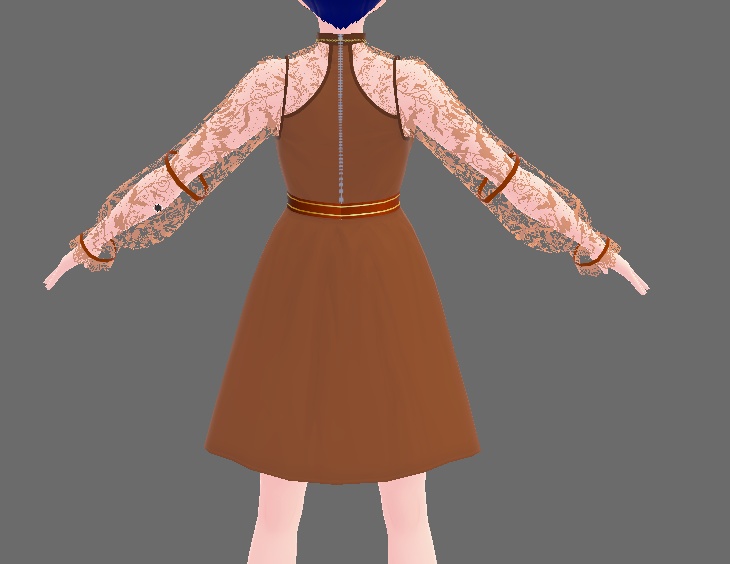 【無料版あり】ショコラ ワンピ ドレス(VRoid用衣装テクスチャ)