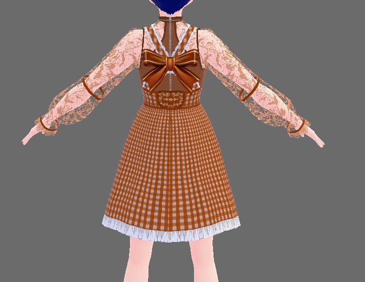 【無料版あり】ショコラ ワンピ ドレス(VRoid用衣装テクスチャ)