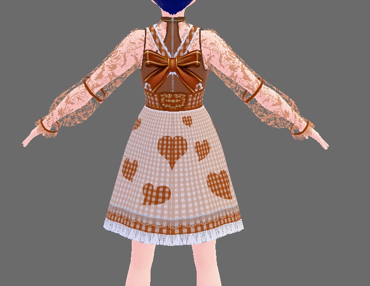 【無料版あり】ショコラ ワンピ ドレス(VRoid用衣装テクスチャ)