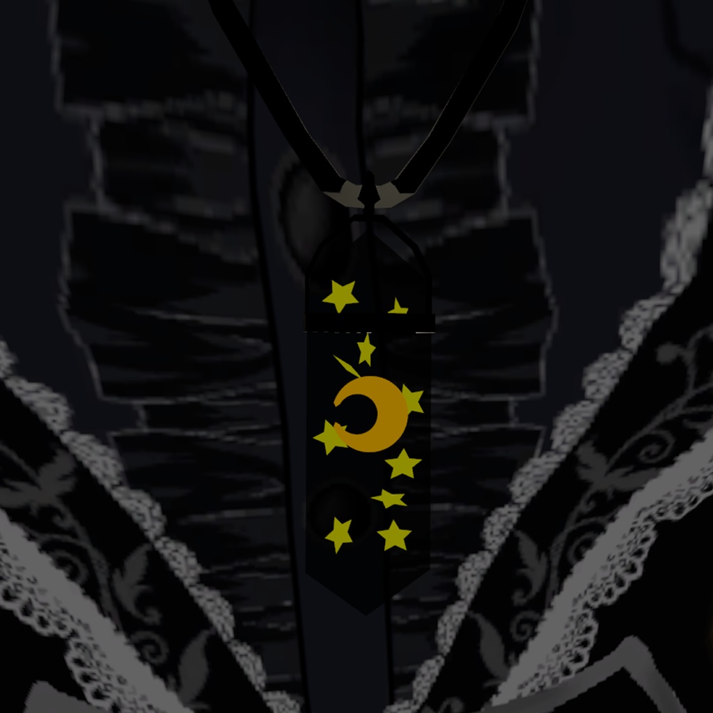 月水晶ペンダント(Dynamic Bone設定済み3Dモデルアクセサリー)