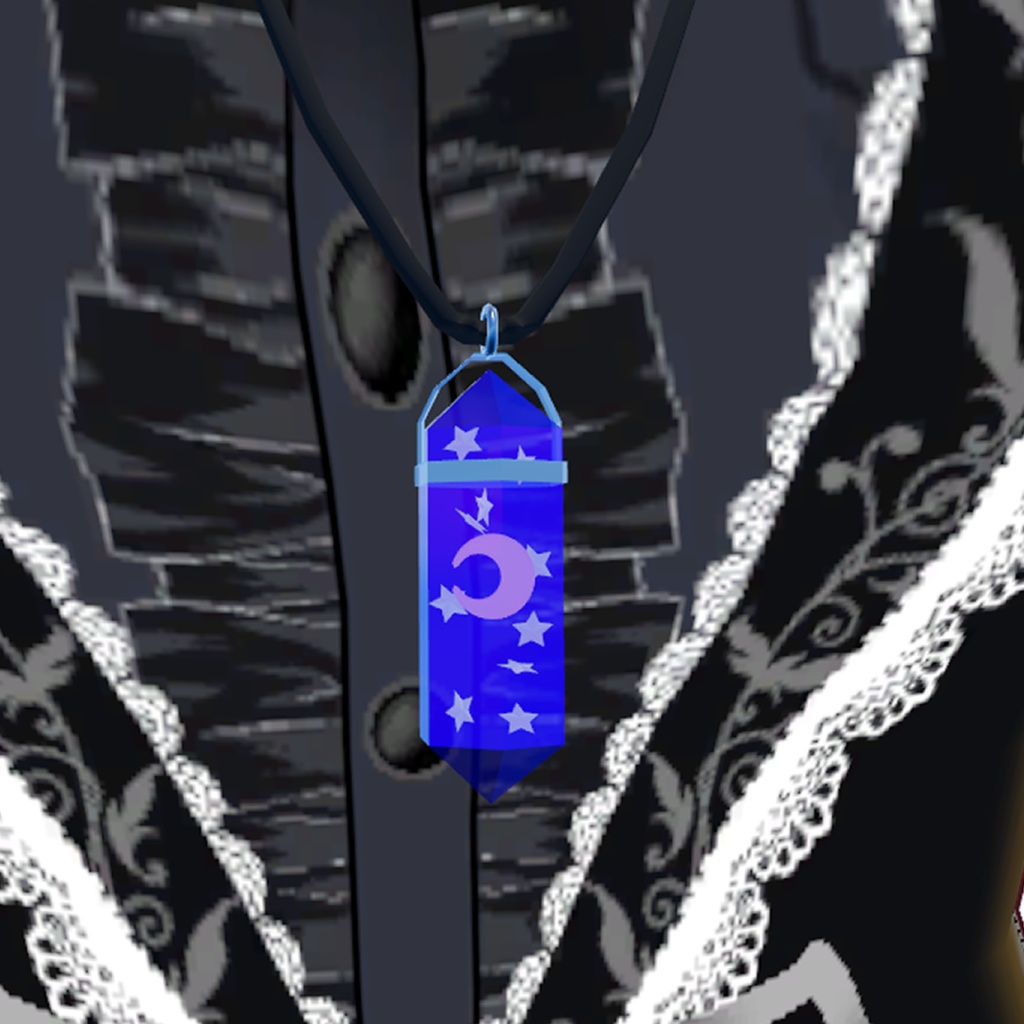 月水晶ペンダント(Dynamic Bone設定済み3Dモデルアクセサリー)