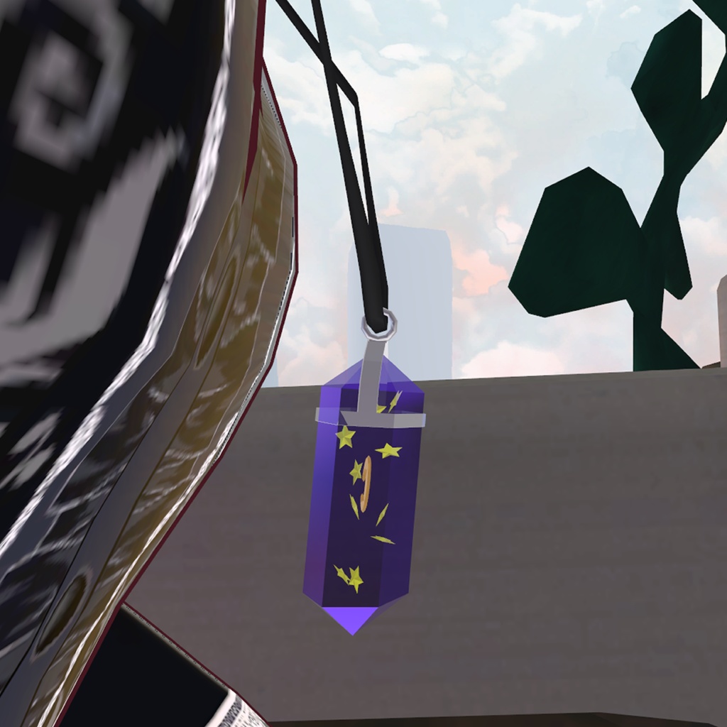 月水晶ペンダント(Dynamic Bone設定済み3Dモデルアクセサリー)