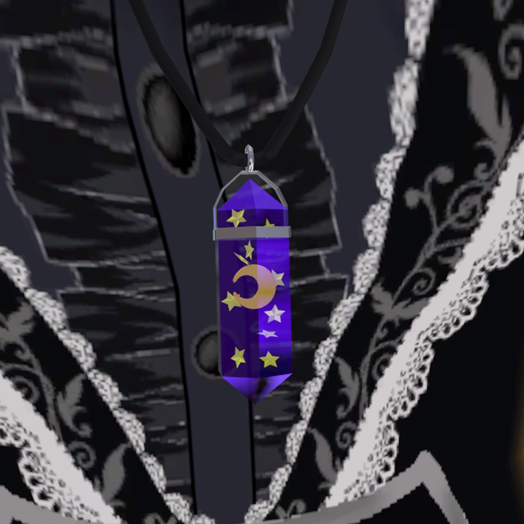 月水晶ペンダント(Dynamic Bone設定済み3Dモデルアクセサリー)