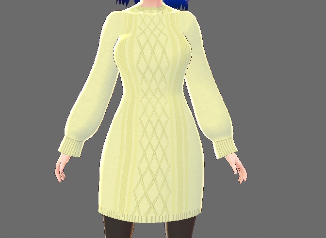 【無料版あり】ニットのワンピ(VRoid用(ベータ版)衣装テクスチャ)