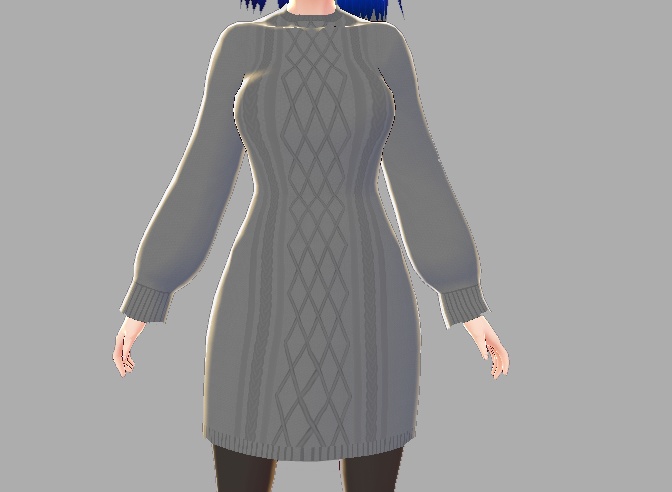 【無料版あり】ニットのワンピ(VRoid用(ベータ版)衣装テクスチャ)