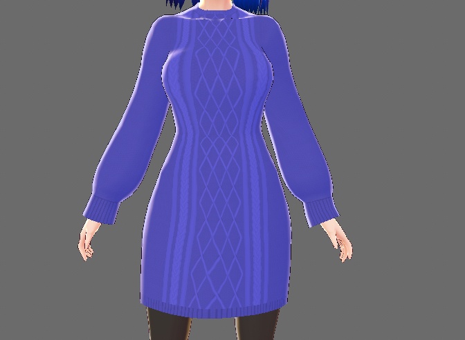 【無料版あり】ニットのワンピ(VRoid用(ベータ版)衣装テクスチャ)