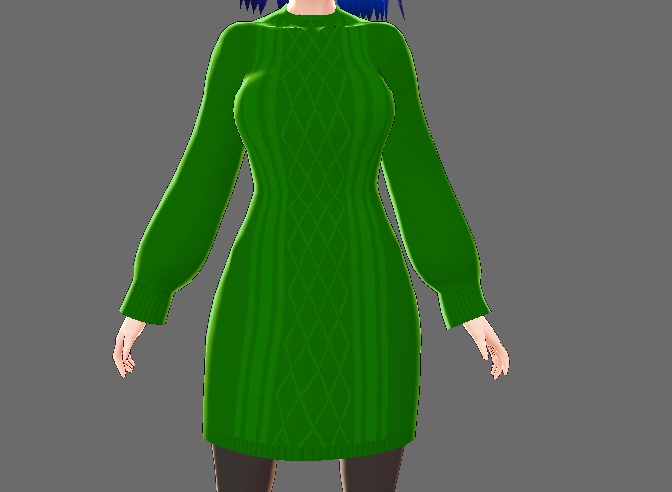 【無料版あり】ニットのワンピ(VRoid用(ベータ版)衣装テクスチャ)
