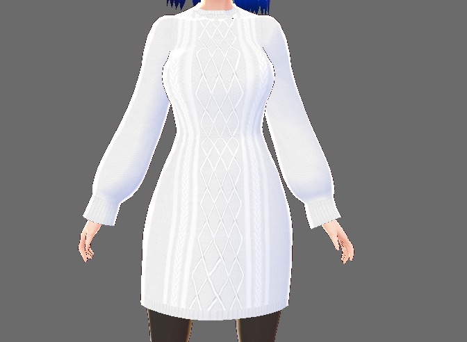 【無料版あり】ニットのワンピ(VRoid用(ベータ版)衣装テクスチャ)