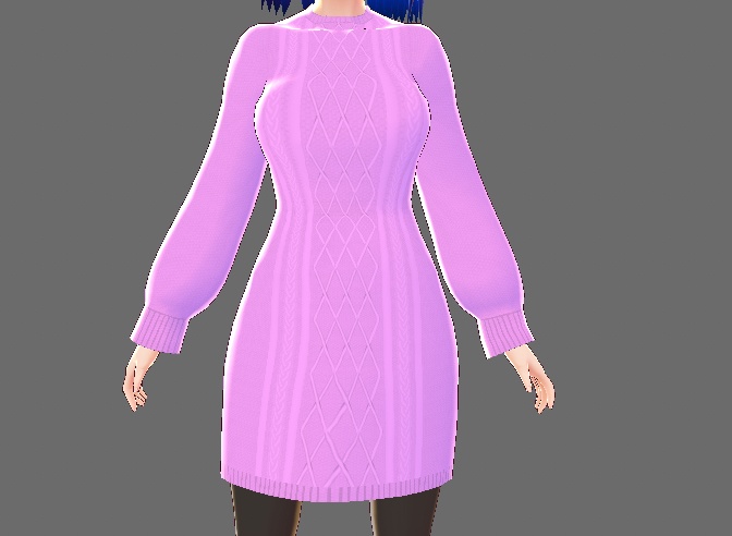 【無料版あり】ニットのワンピ(VRoid用(ベータ版)衣装テクスチャ)