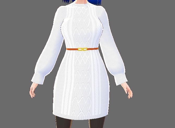 【無料版あり】ニットのワンピ(VRoid用(ベータ版)衣装テクスチャ)
