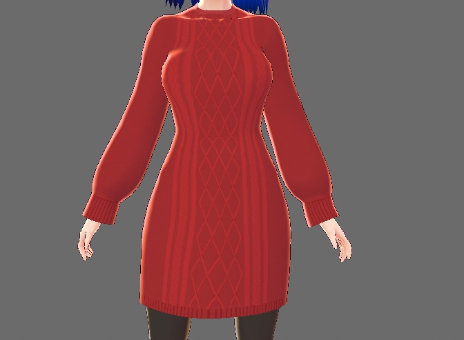 【無料版あり】ニットのワンピ(VRoid用(ベータ版)衣装テクスチャ)