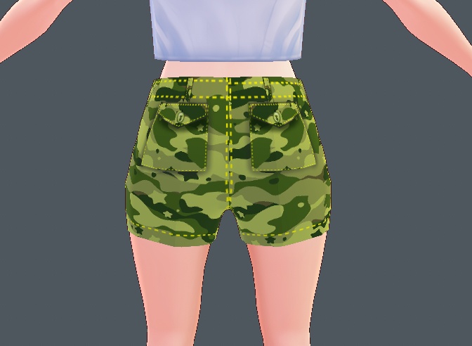 【無料】迷彩ショートパンツ(VRoid用(ベータ版)衣装テクスチャ)