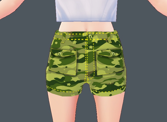 【無料】迷彩ショートパンツ(VRoid用(ベータ版)衣装テクスチャ)