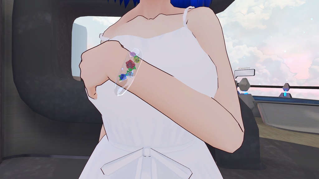 薔薇入りクリアバングル