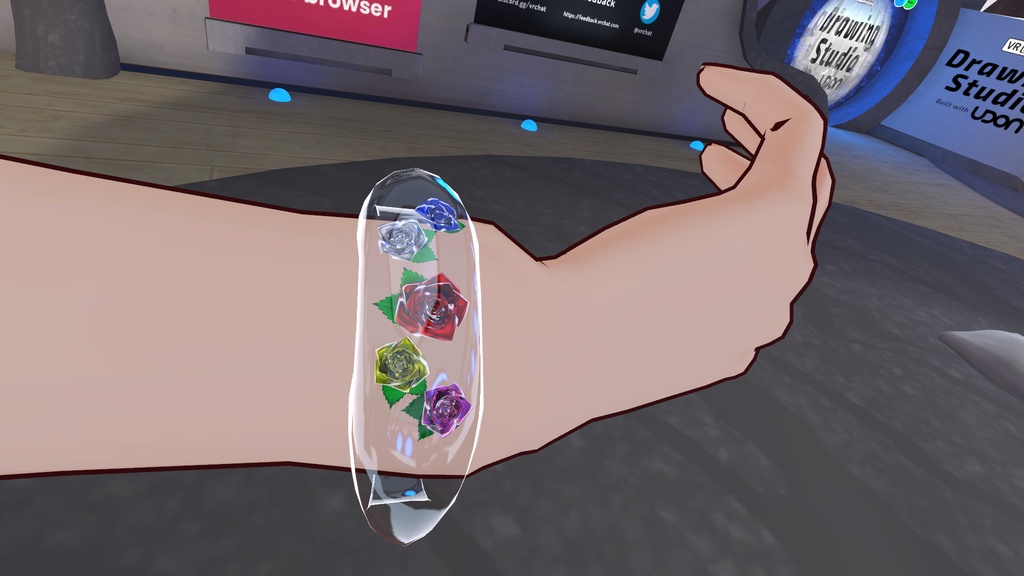 薔薇入りクリアバングル