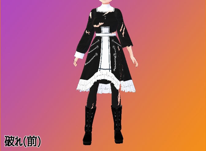 ハロウィンシスターセット(VRoid用(ベータ版)衣装テクスチャ&3Dモデル(ベール))