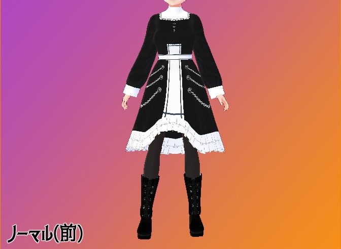 ハロウィンシスターセット(VRoid用(ベータ版)衣装テクスチャ&3Dモデル(ベール))