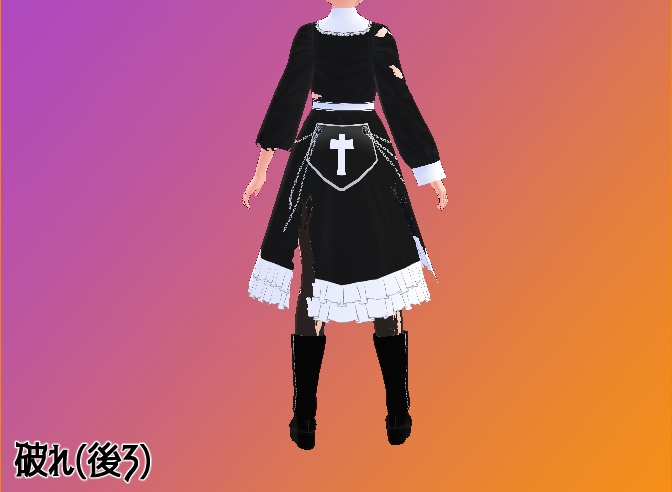 ハロウィンシスターセット(VRoid用(ベータ版)衣装テクスチャ&3Dモデル(ベール))