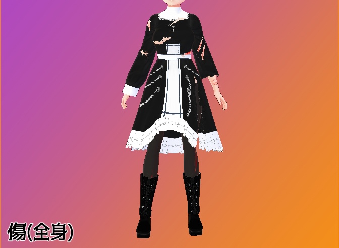 ハロウィンシスターセット(VRoid用(ベータ版)衣装テクスチャ&3Dモデル(ベール))