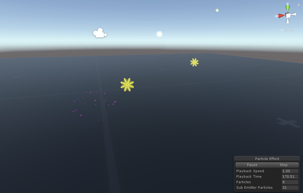 【VRC想定】あたったらはじける雪パーティクル