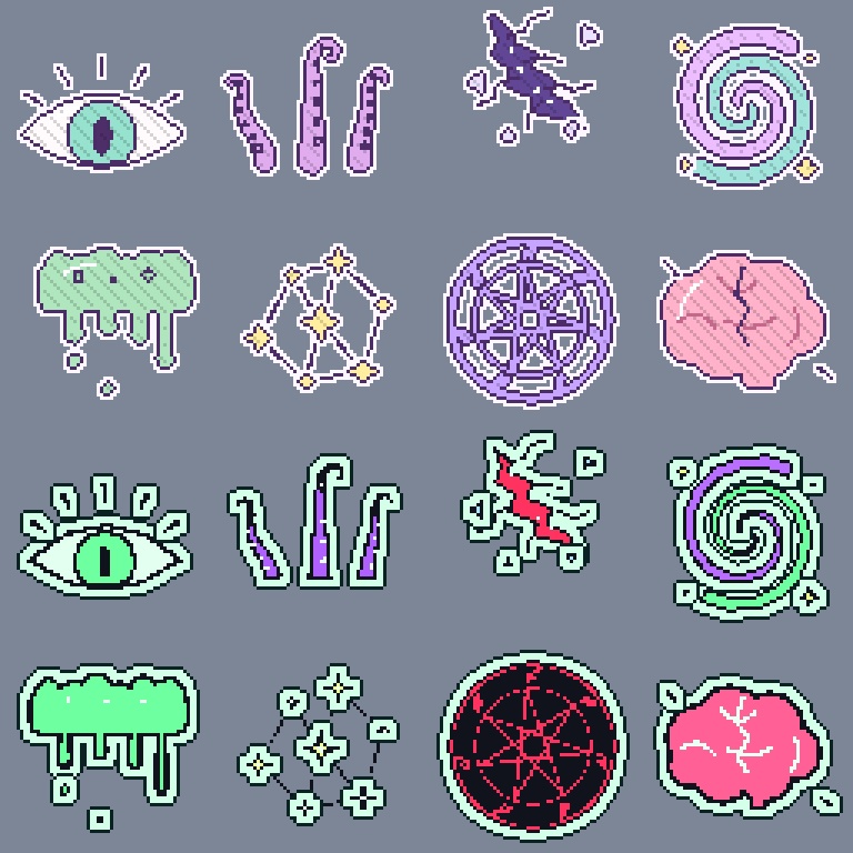 PaperPop Eldritch|コズミックホラー演出エフェクト16本(ココフォリア・配信向け/ツクールMZ・Unity対応/商用可)