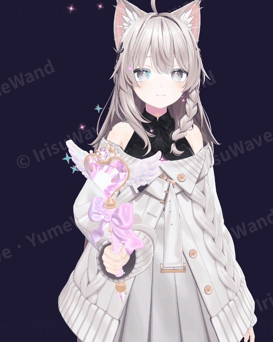 ゆめかわ魔法ステッキ YumeWand|4色+色違い・ジェスチャーでハートビーム&ためて花火(VRChat/Modular Avatar/PC)