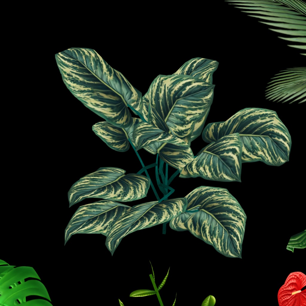 【3Dモデル】観葉植物17点×鉢10点の170パターンのVRchat用小物セット