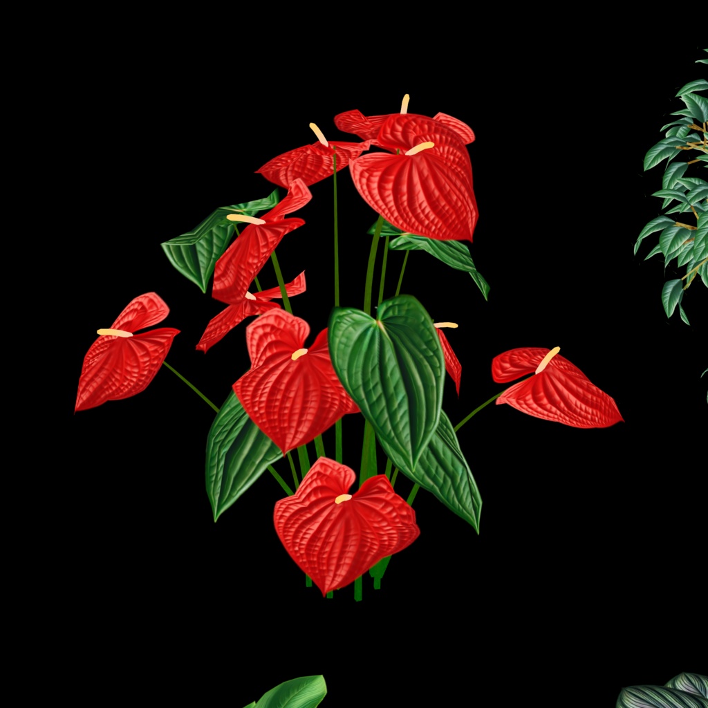 【3Dモデル】観葉植物17点×鉢10点の170パターンのVRchat用小物セット