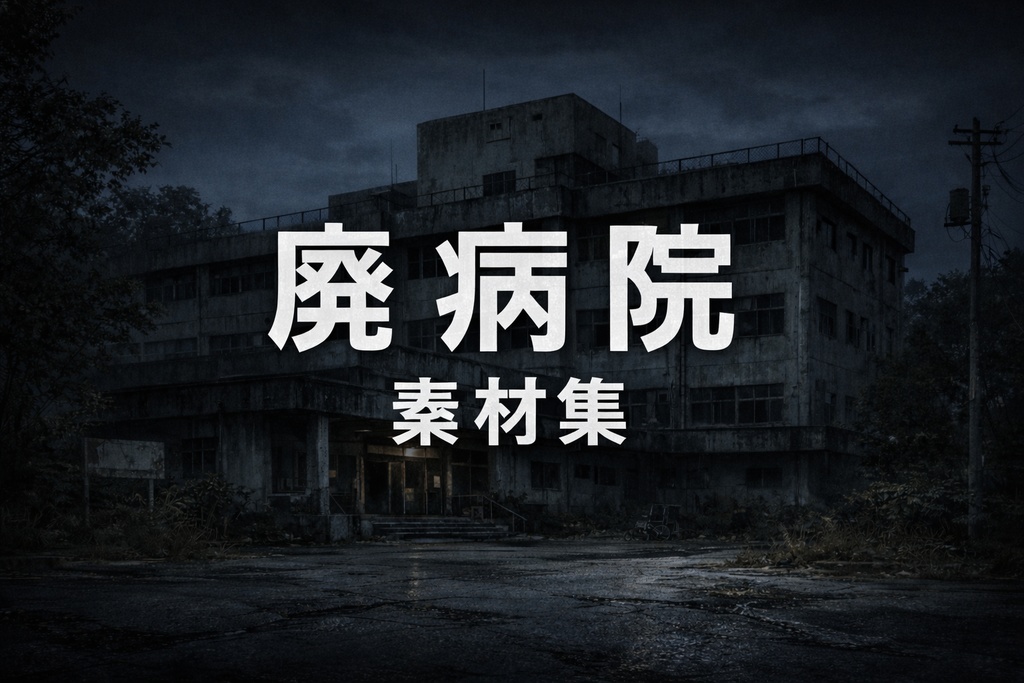 CoCクローズドシナリオ向け 廃病院 背景素材セット（全13枚）