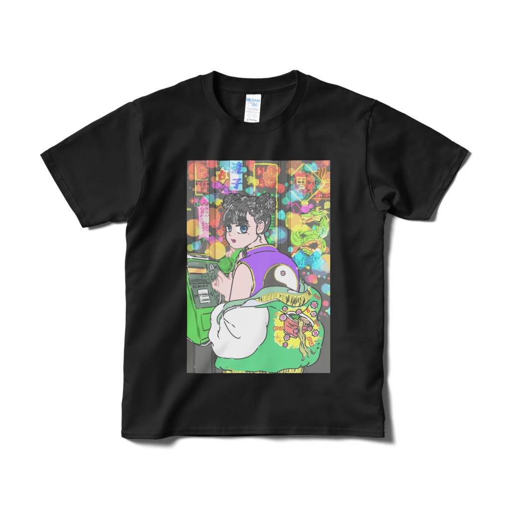 こうしゅうでんわ・くろ・せりふなし(Tシャツ)