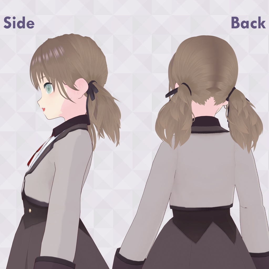 【VRoid正式版】ふわふわツインテール(おさげ髪)/ Twin tail Pigtails Hair