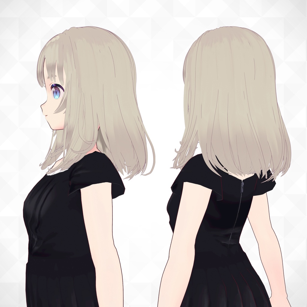 【VRoid】ふわっとセミロング ヘアプリセット / Long hair preset