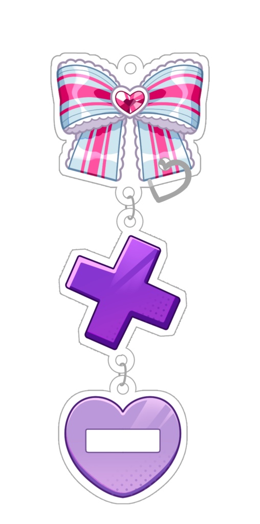 【受注生産】むてきのなち アクセサリーモチーフ 繋がるアクリルキーホルダー