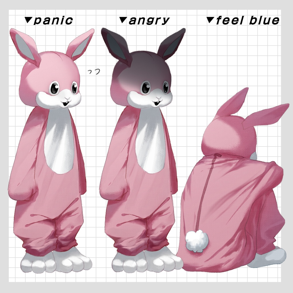 【全部無料】うさぎの着ぐるみ立ち絵素材