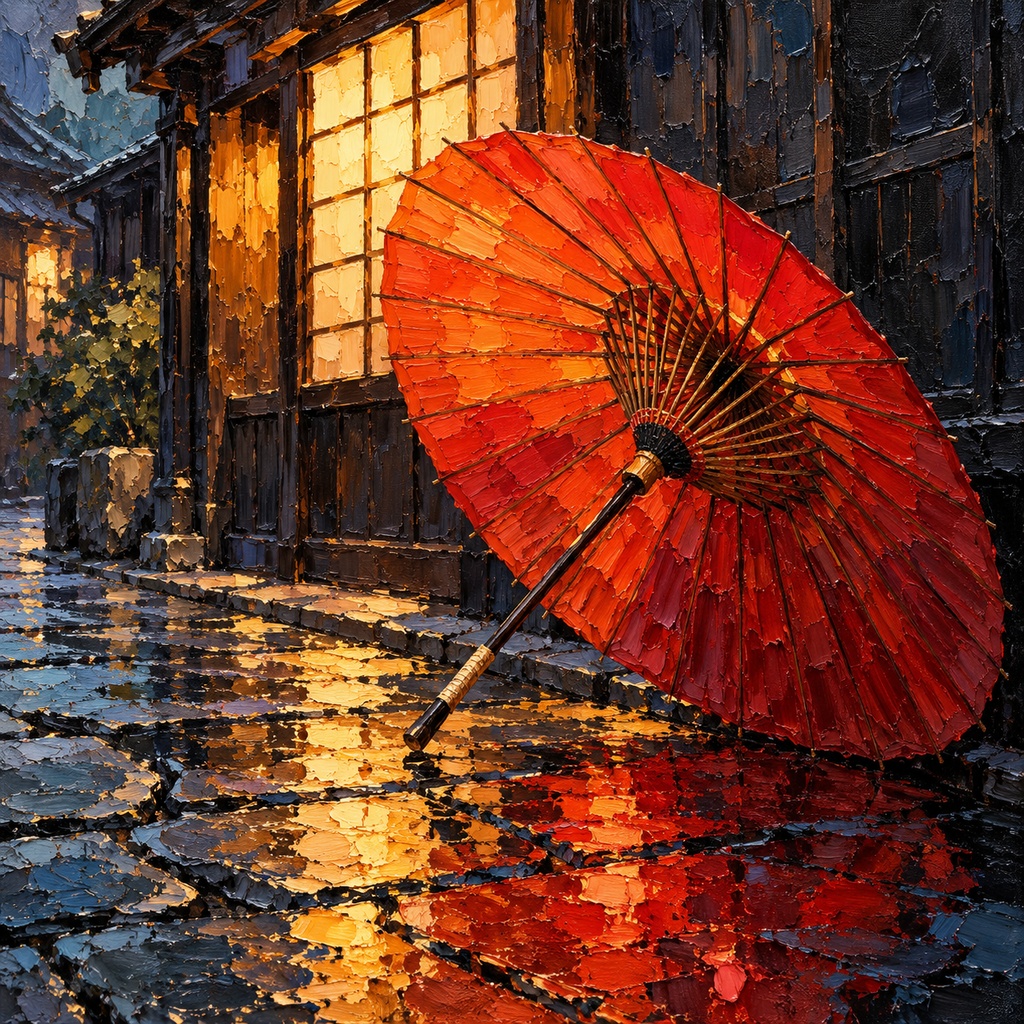 雨あがり、朱の余韻