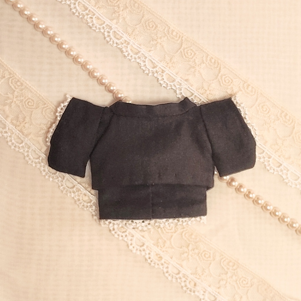 【クラシカル】16㎝ぬい服*黒羽織・着物・リボン帯 3点セット