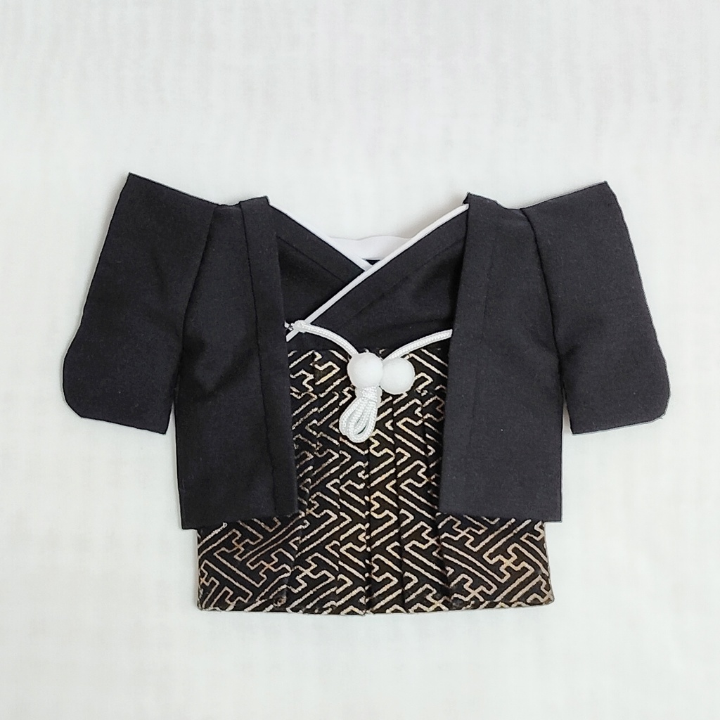 【男の子用】 20㎝ぬい用 黒羽織・着物・袴 3点セット