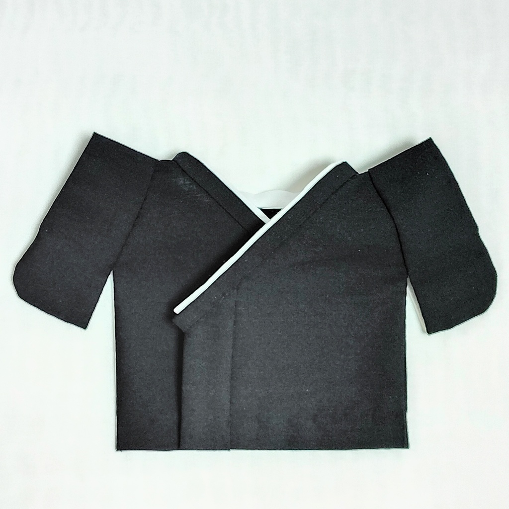 【男の子用】 20㎝ぬい用 黒羽織・着物・袴 3点セット