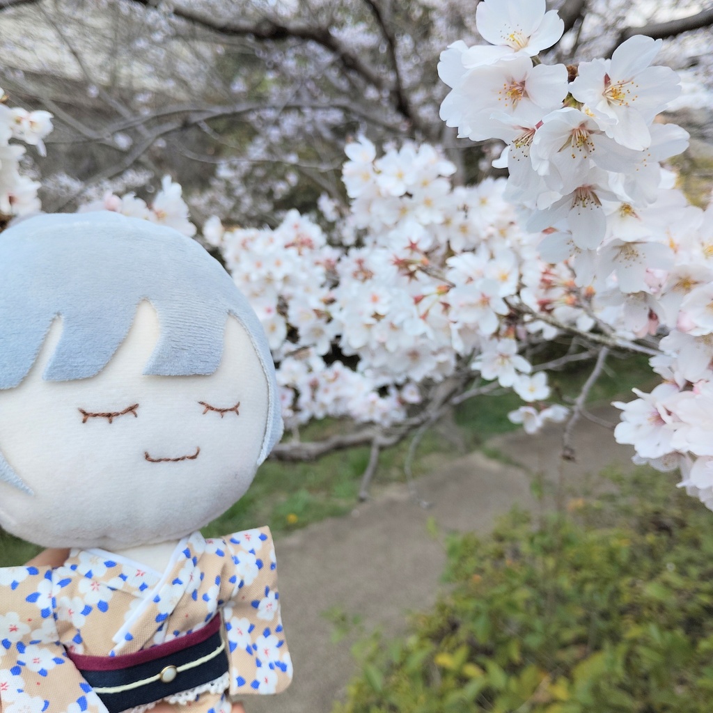 【16㎝用 ぬいきもの】 やさしい白小花