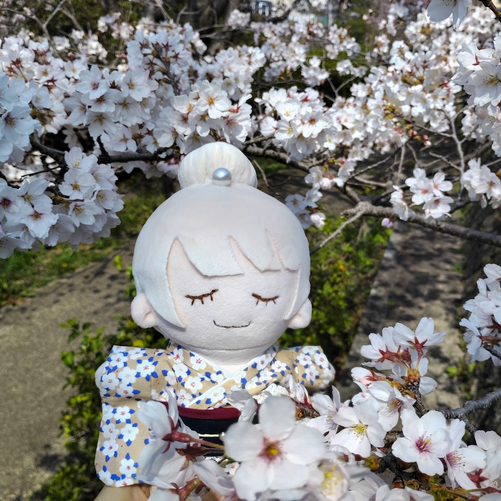 【20㎝用 ぬいきもの】 やさしい白小花