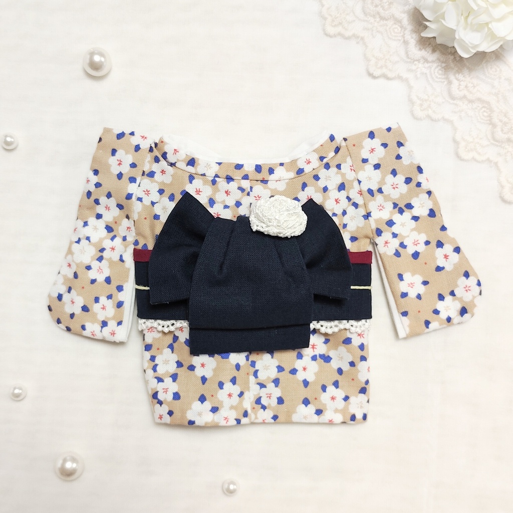 【20㎝用 ぬいきもの】 やさしい白小花